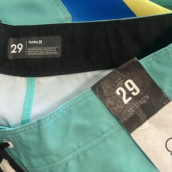 Hurley green/blue Board Shorts Gradient Design Mens 29. NEW - Picture 6 of 7